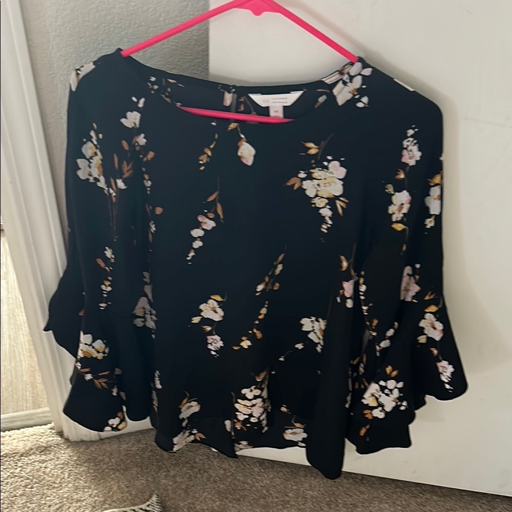 Floral Black Women's Top